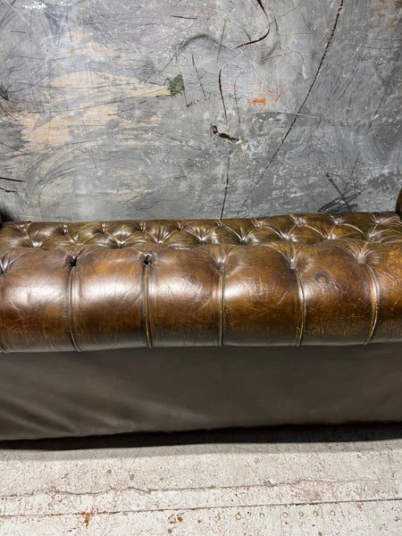 From Robbie William’s Compton Basset House - A Very Good MidC Hand Dyed Leather Chesterfield Sofa