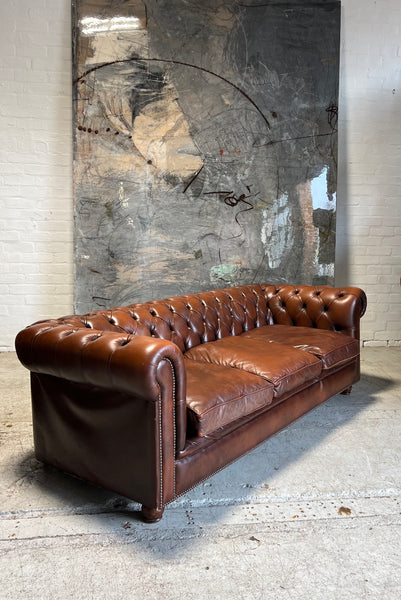 Beautiful Twice Loved Leather Chesterfield 3 Seater Sofa