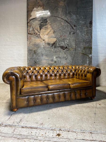 Beautifully Patinated MidC Chesterfield Sofa