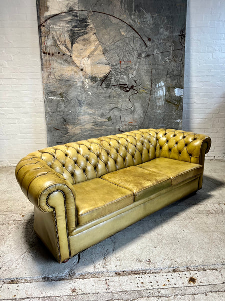 A Very Good Hand Dyed MidC Leather Chesterfield Sofa
