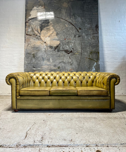 A Very Good Hand Dyed MidC Leather Chesterfield Sofa