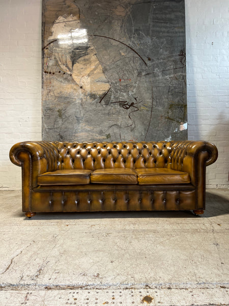 Beautifully Patinated MidC Chesterfield Sofa