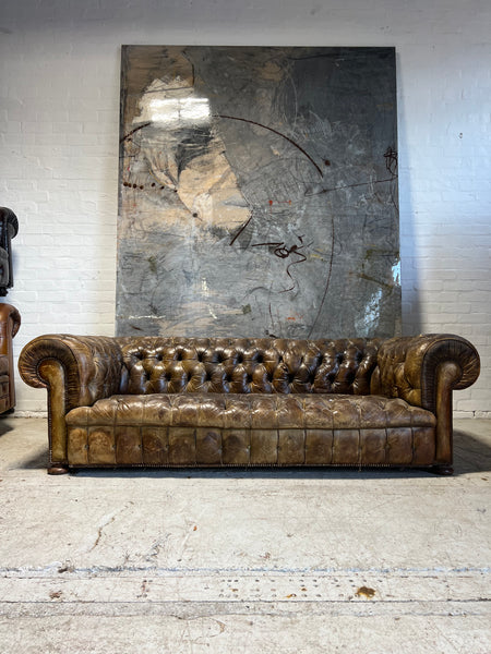 Wow!  A Beautiful Early 20thC Leather Chesterfield Sofa Of Great Proportions