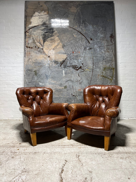 One Left - A Lovely Coil Sprung, Horse Hair Filled Leather Armchair