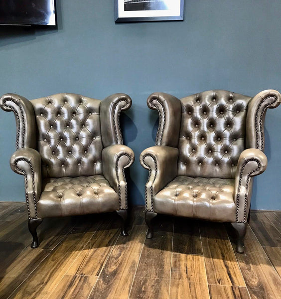 EX DISPLAY - A Beautiful Pair of our Crafting Manner 6 Wing back Chairs