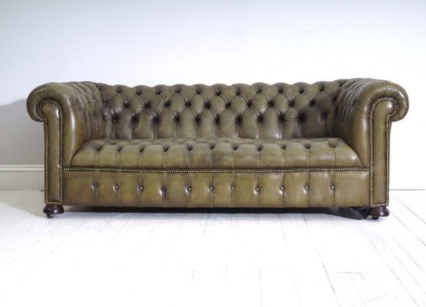 Vintage Chesterfield Sofa In Green