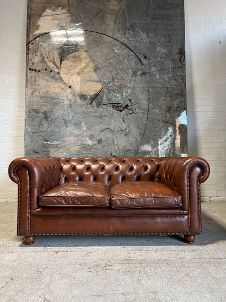 Beautiful Twice Loved Leather Chesterfield 3 Seater Sofa