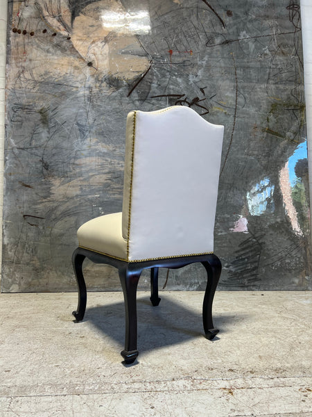 Our Signature Leonardo Dining Chair in Cream Leathers with Loose Coil Sprung Seat