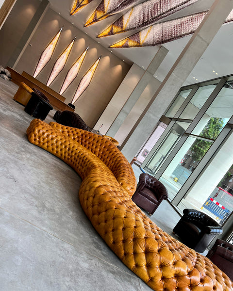 Robinson Bespoke - Serpentine Art Installation Sofas in hand dyed leathers