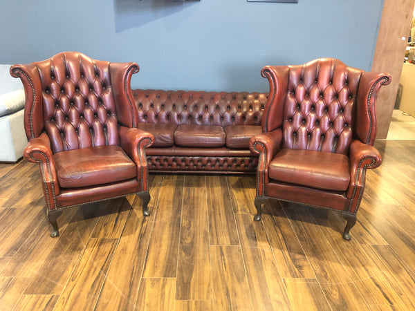 A Super Matching Pair of Queen Anne Wing Chairs