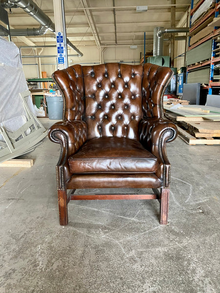A Very Handsome MidC Hand Dyed Georgian Style Wing Chair