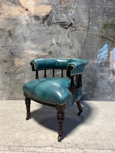 A Striking Antique 19thC Captains Library Chair