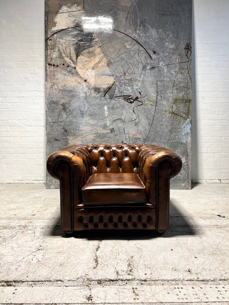 Great Chocolate Brown Leather Chesterfield Club Chair