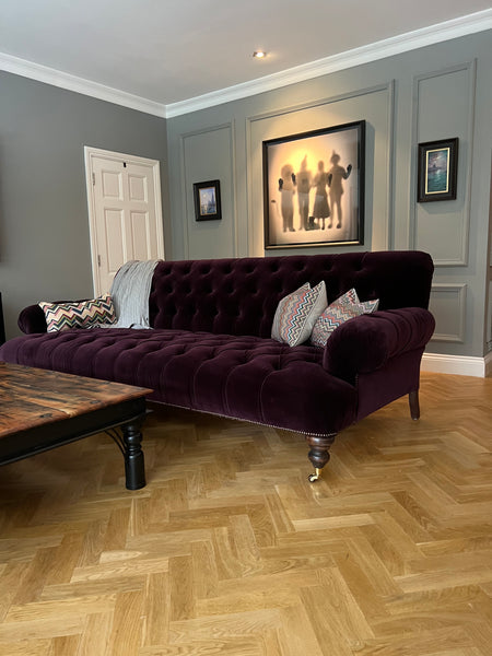Our New Robinson Sofa - Finishes in Amy Somerville Smoking Room Velvet