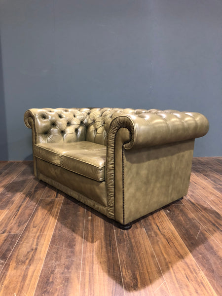 A Really Lovely 2 Seater Chesterfield in Chalk Green