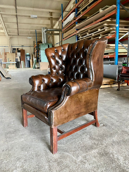 A Very Handsome MidC Hand Dyed Georgian Style Wing Chair