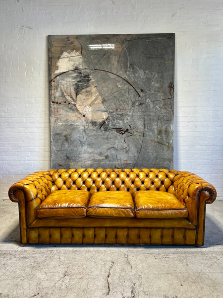 Chesterfield on sale mustard sofa
