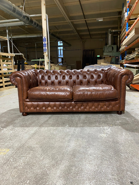 Lovely Twice Loved Chesterfield Sofa in Milk Chocolate Browns