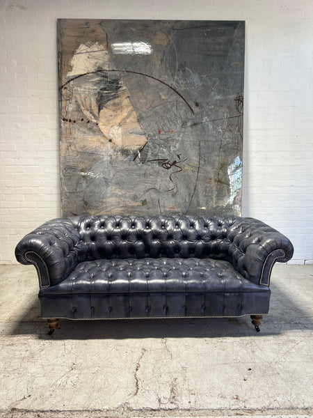 Ex-Display - Our Howard Leather Chesterfield Sofa in Hand Dyed Elephant Grey