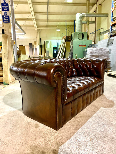 A Great 2 Seater Vintage MidC Chesterfield in Hand Dyed Leathers