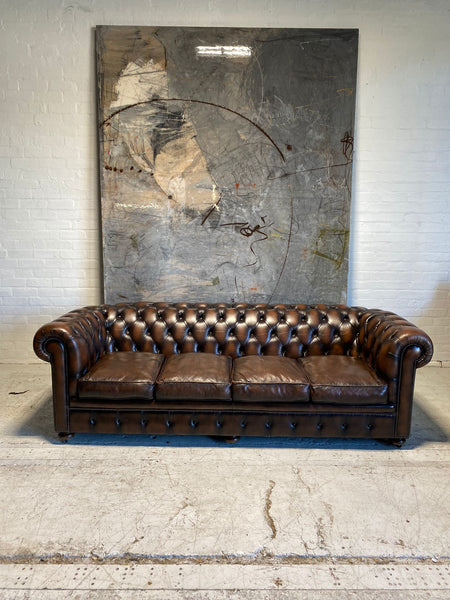 An Excellent 4 Seater Leather Chesterfield Sofa