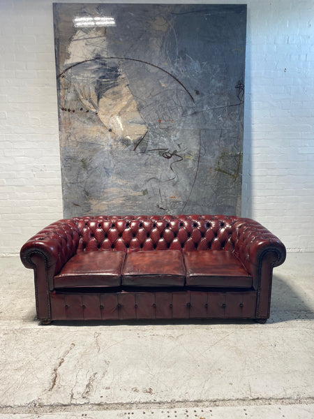 An Incredibly Rich Hand Dyed Vintage MidC Chesterfield Sofa