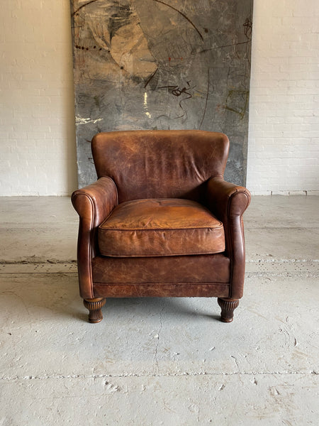 A Super Little Armchair in Saddle Tan Leather