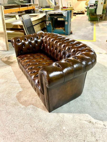 A Great 2 Seater Vintage MidC Chesterfield in Hand Dyed Leathers