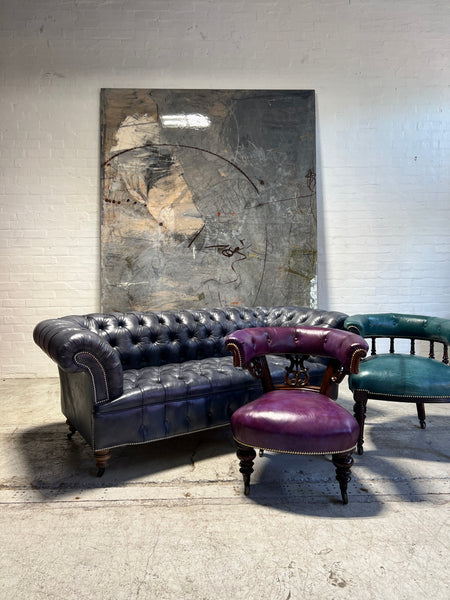 Ex-Display - Our Howard Leather Chesterfield Sofa in Hand Dyed Elephant Grey