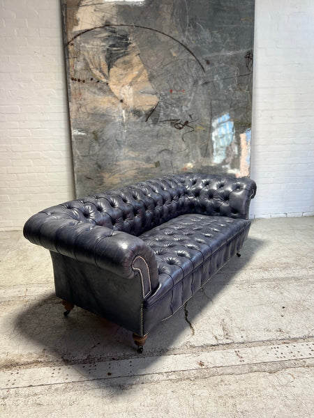 Ex-Display - Our Howard Leather Chesterfield Sofa in Hand Dyed Elephant Grey