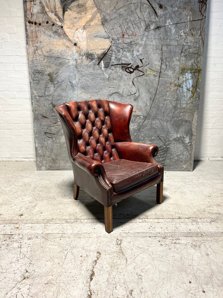A Lovely Little Chesterfield Wing Back Chair by Millbrook