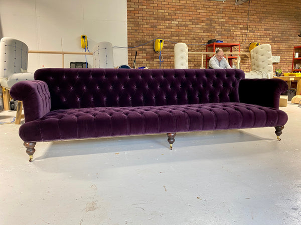 Our Ralph Sofa in Amy Somerville Smoking Room Velvet