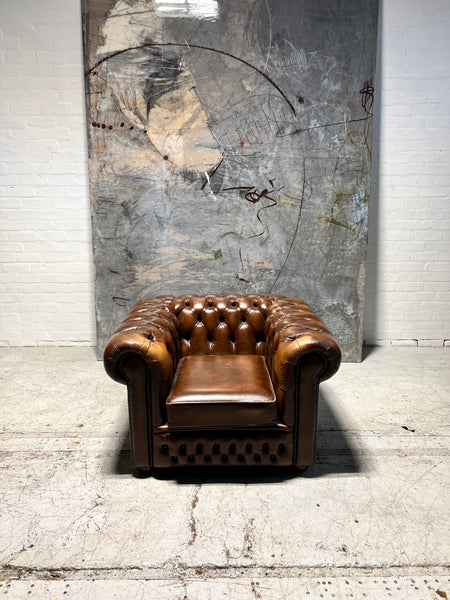 Great Chocolate Brown Leather Chesterfield Club Chair