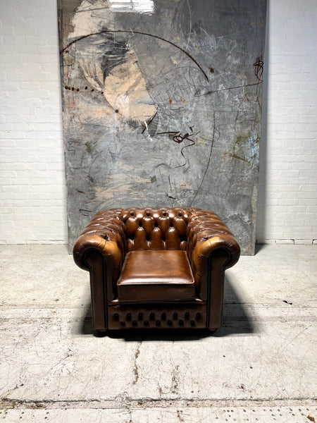 Great Chocolate Brown Leather Chesterfield Club Chair