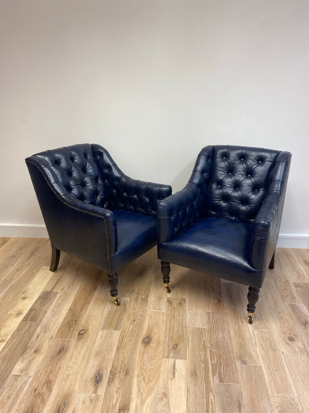 A Pair of our Canning Chairs in Hand Dyed Blue Ink - Crafting Manner 2