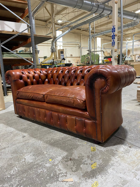 A Handsome Hand Dyed Chesterfield Sofa