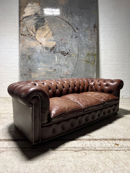 A Super Comfortable MidC Leather Chesterfield Sofa in Chocolate