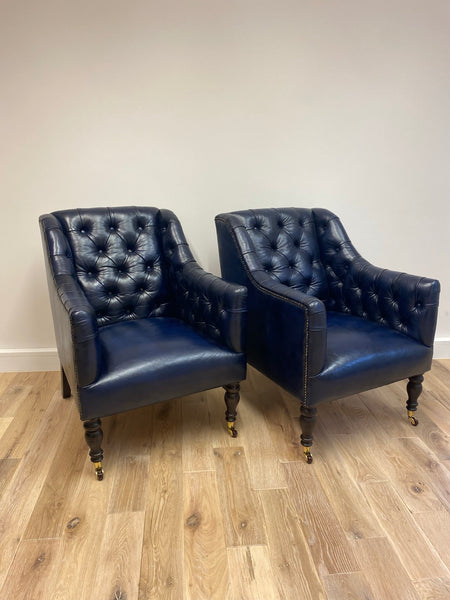 A Pair of our Canning Chairs in Hand Dyed Blue Ink - Crafting Manner 2