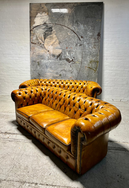 Wow!  A Stunning Matching Pair of Vintage MidC Chesterfield Sofas