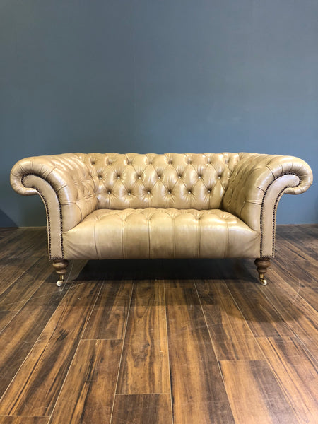 Newcastle Chesterfield - 2 Seater in Hand Dyed Parchment