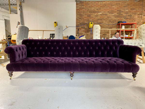 Our Ralph Sofa in Amy Somerville Smoking Room Velvet