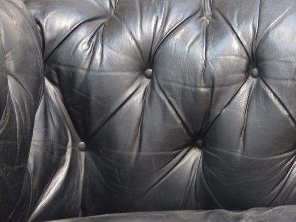 EARLY TWENTIETH CENTURY ANTIQUE CHESTERFIELD IN BLACK