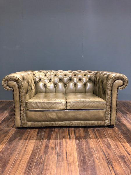 A Really Lovely 2 Seater Chesterfield in Chalk Green