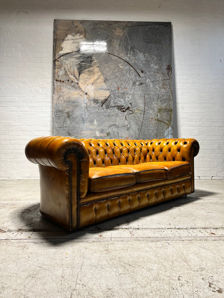 Wow!  A Stunning Matching Pair of Vintage MidC Chesterfield Sofas