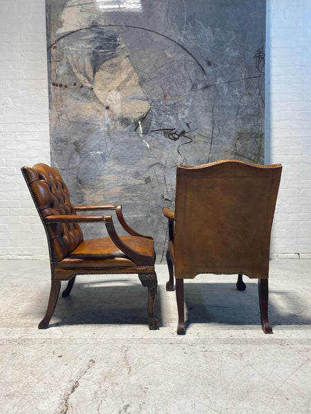 A Very Smart Matching Pair of Beautifully Carved Open Armchairs