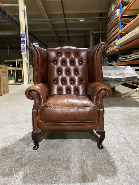 A great Milk Chocolate Brown Chesterfield Wing Chair