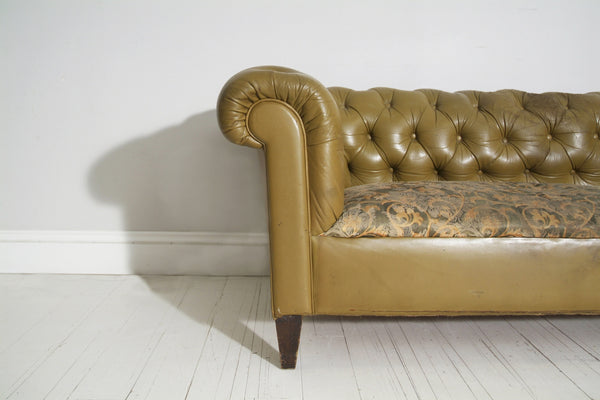 VINTAGE OLIVE GREEN SOFA