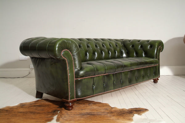Country Green Chesterfield Sofa Side View