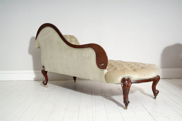 Outside back view of 19th Century Antique Chaise