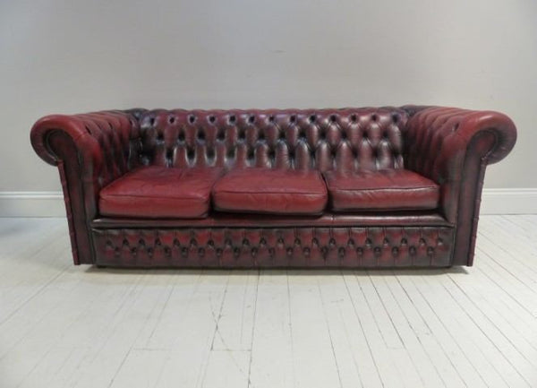 THREE SEAT OXBLOOD SOFA